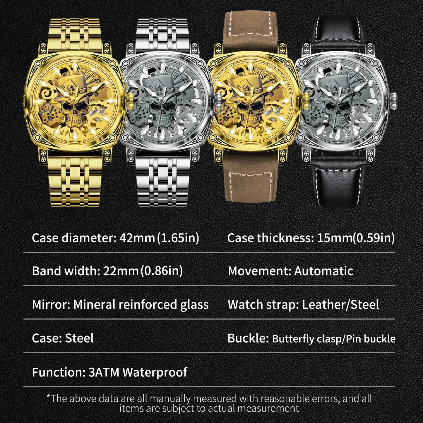 Skull Series Top Brand Luxury Gold Watch - Empire P.E