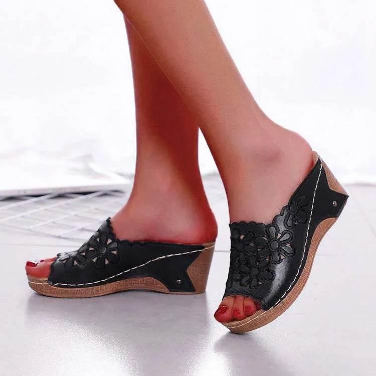 Sandals Shoes Women Summer Comfortable Women Shoe Slides Shoes Woman Wedge Walking Shoes Party Female Footwear Slippers Woman - Empire P.E