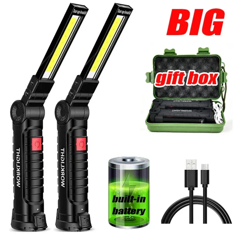 COB LED Work Light Dimmable USB Rechargeable LED Flashlight - Empire P.E