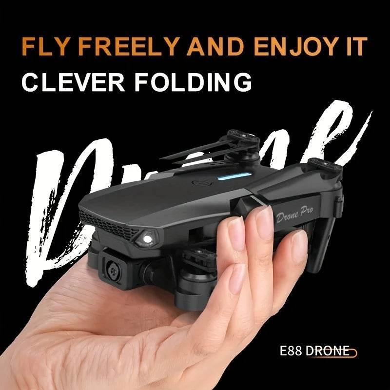 E88 Drone with Dual 4K HD Cameras, Wi-Fi, USB Charging, 1181.1inch Max Altitude, 3m/s Speed, One-Click Return, No GPS,4k drone - Empire P.E