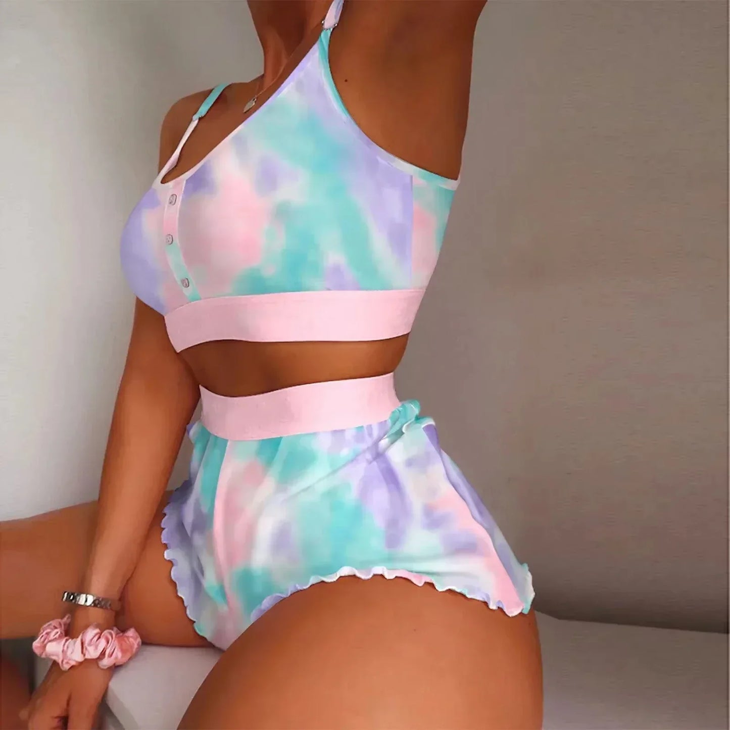 2025 New Women Butterfly Print Pajamas Set - Empire P.E