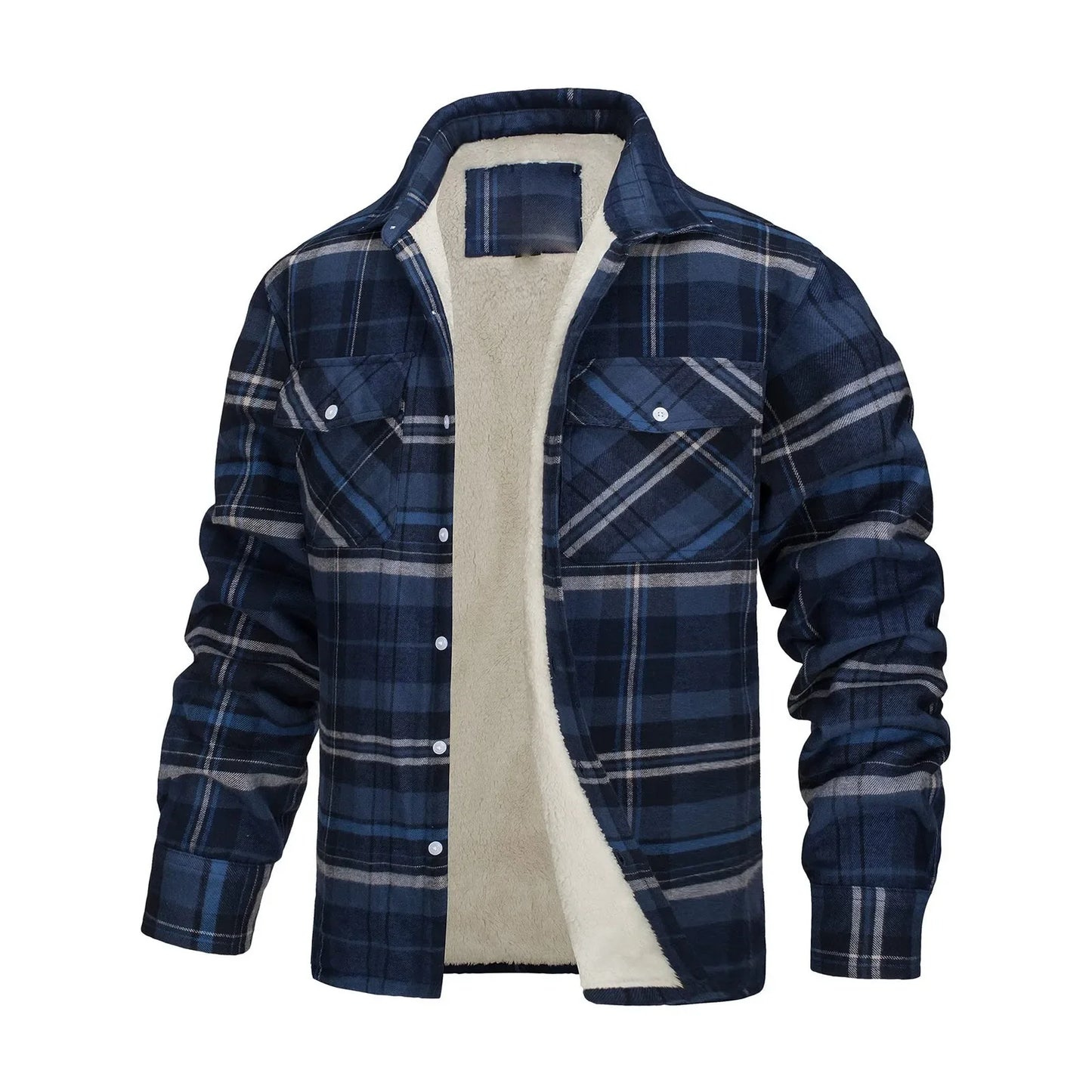Men's Plaid Print Lapel Coat - Empire P.E