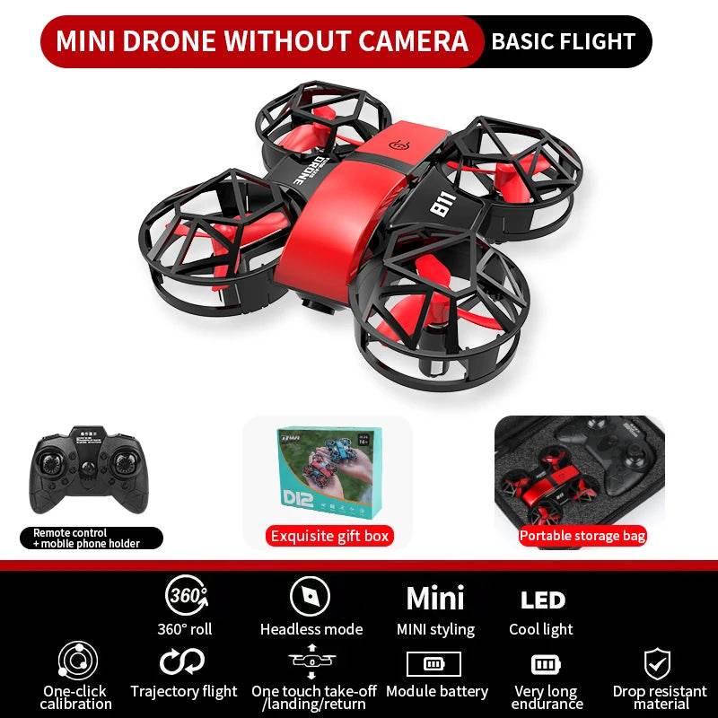 Dowellin D12 Drone Mini Remote Control Aircraft New Children's Toy HD Dual Camera Fixed Height RC Quadcopter Starter Gifts - Empire P.E