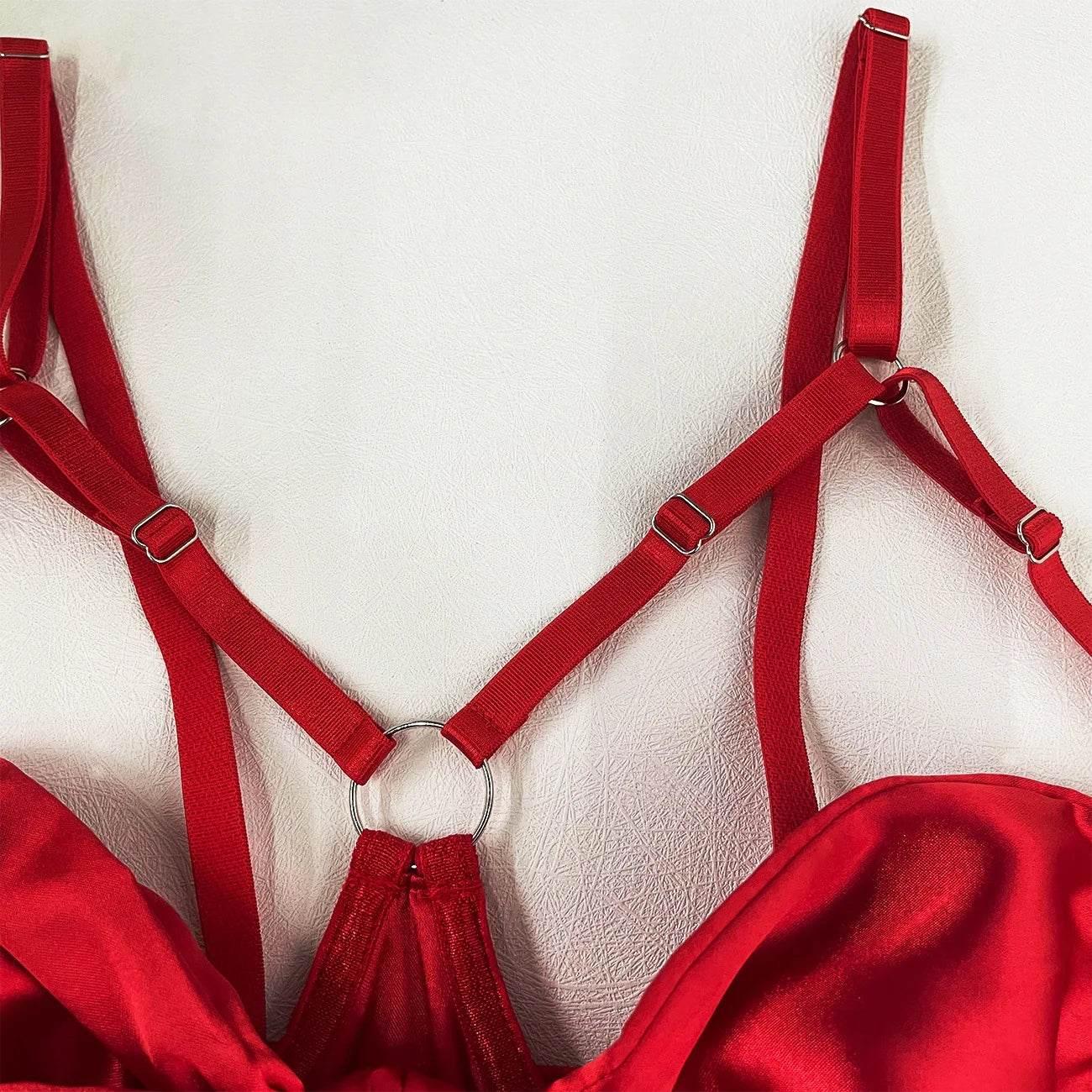Bowknot Lingerie Open Bra Lace Up - Empire P.E