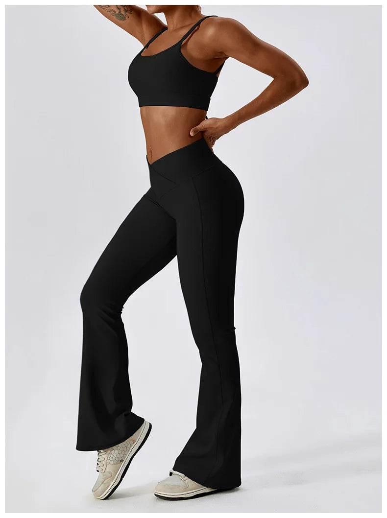 2PCS Seamless Yoga Set Gym Clothes Sportswear Yoga Suits For Women Fitness Rib Tracksuits Sports Bra Gym Leggings Sports Suits - Empire P.E