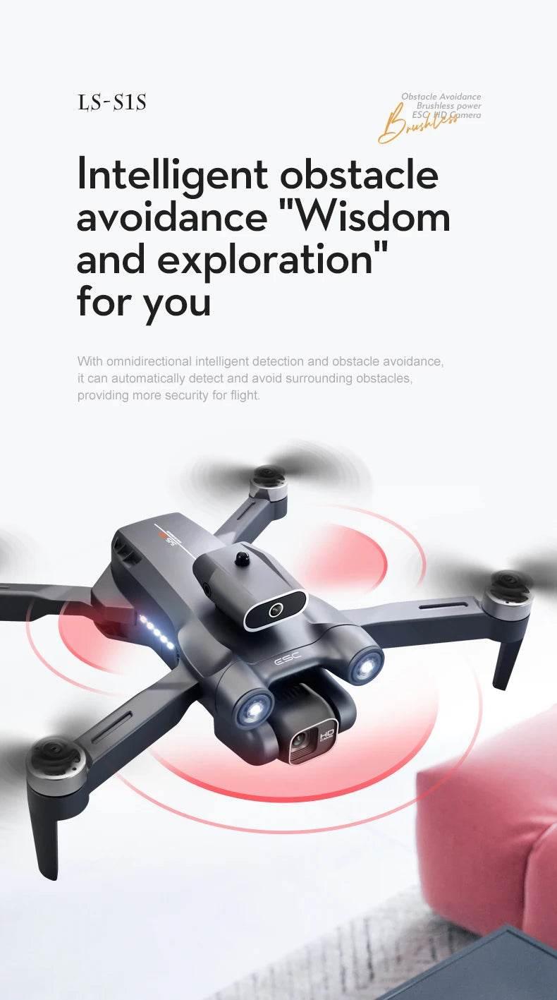 New S1S Mini Drone Caméra 8K Professional Brushless Motor Dron Obstacle Avoidance HD Dual Camera Foldable Quadcopter Toys - Empire P.E