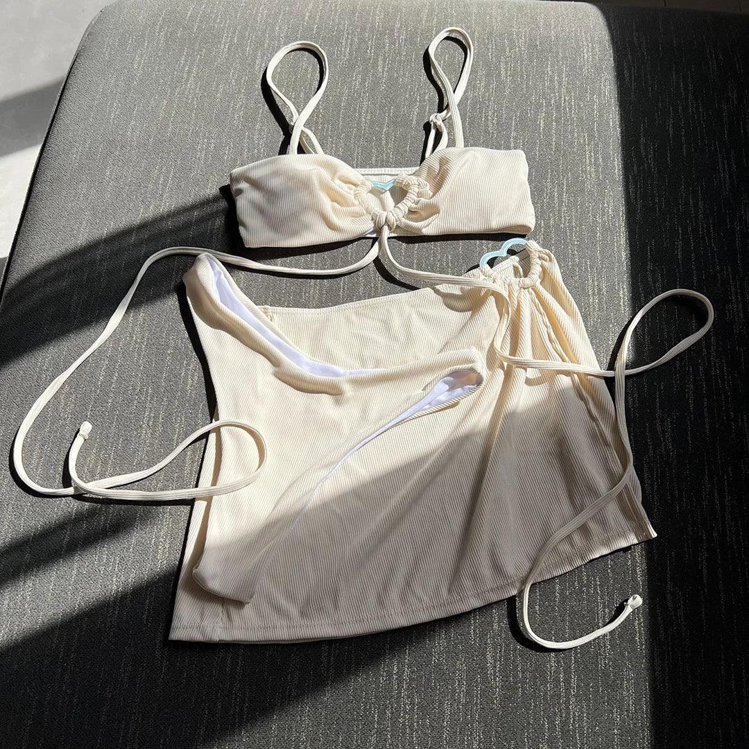 Wrap Around With Skirt Thong Bikini Women Swimwear - Empire P.E