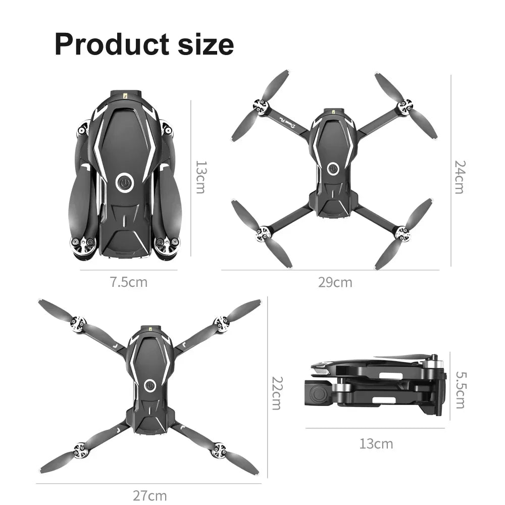 V888 Brushless Drone 8K Professional HD Triple Camera - Empire P.E