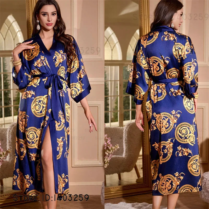 Female Long Robe Loungewear Elegant - Empire P.E