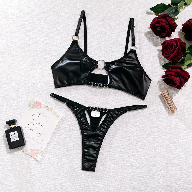 Women 2-Piece Cut Out Bra Set Hallow Out