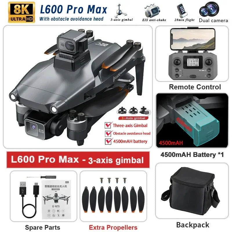 2025 New PRO MAX GPS Drone 4K Professional HD Dual Camera - Empire P.E