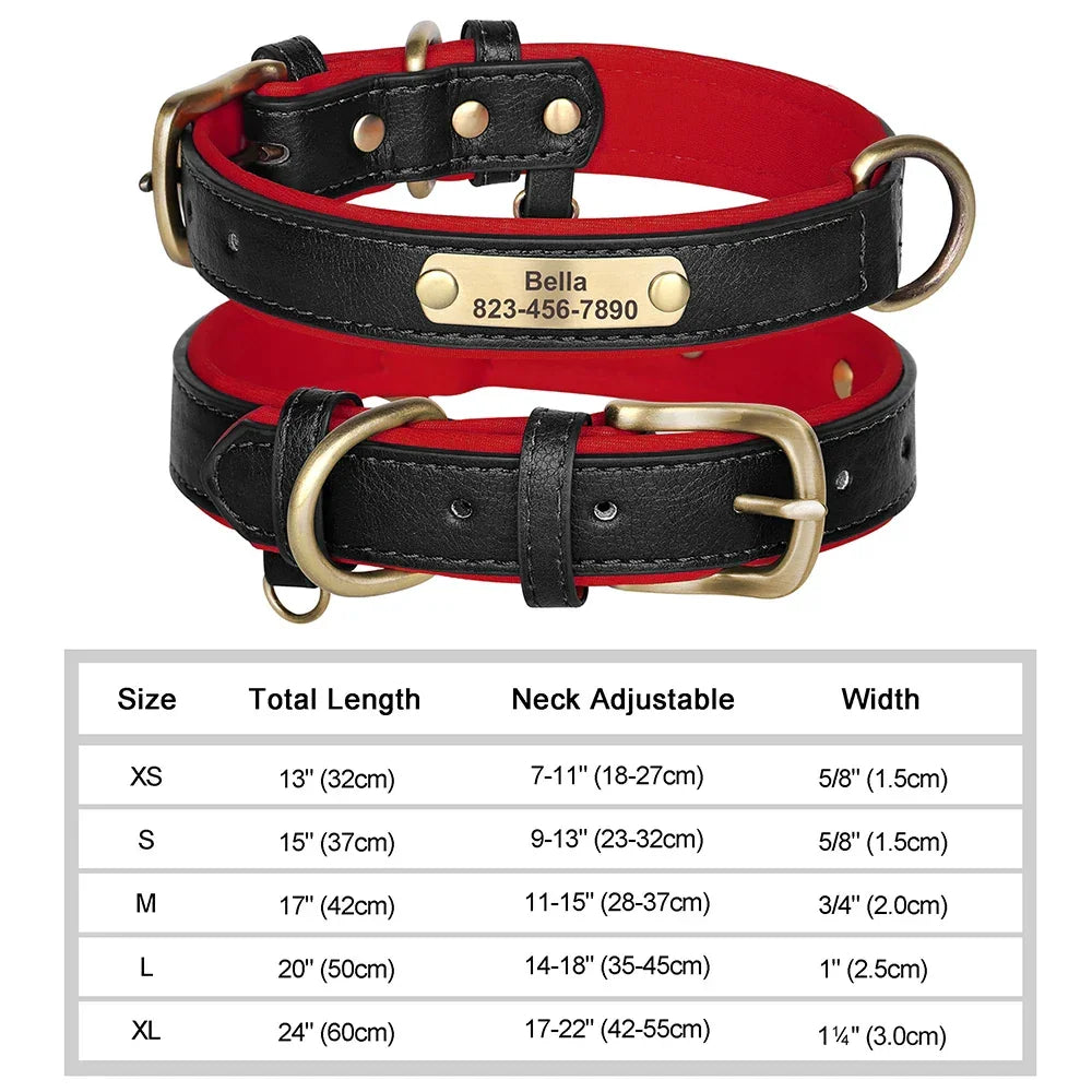 Personalized Dog Collar Custom Engraved PU Leather - Empire P.E