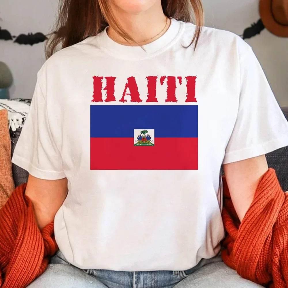 Haiti T Shirt Women Funny Y2K Harajuku T-shirts Female Funny Clothing Aesthetic Clothes Women Clothing - Empire P.E