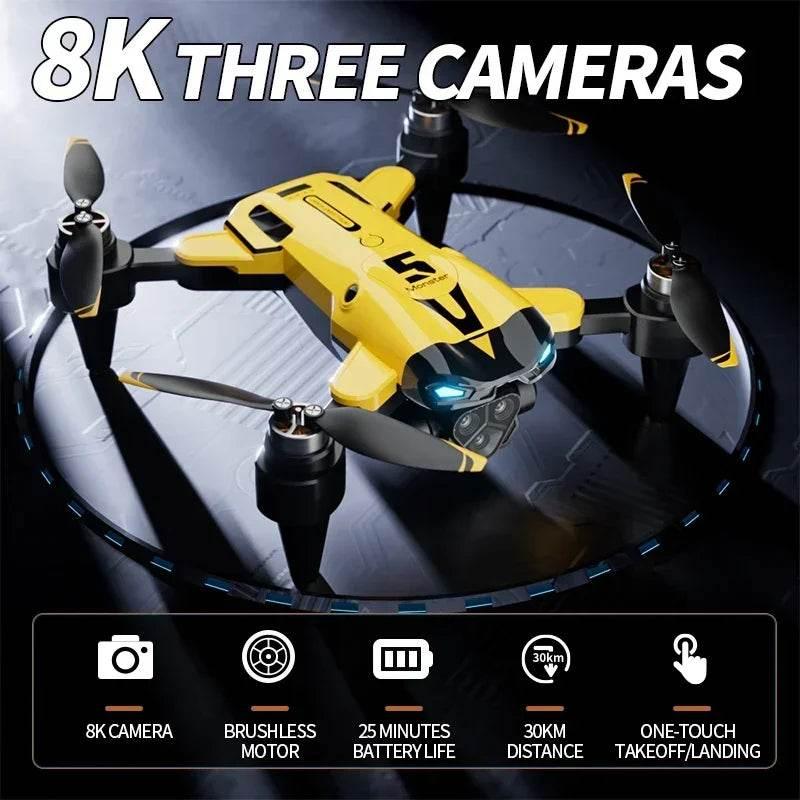 M5 Drone 4K Professional HD Dual Camera 5G Wifi Obstacle Avoidance Brushless Motor Foldable Quadcopter RC Distance Toys Gift - Empire P.E