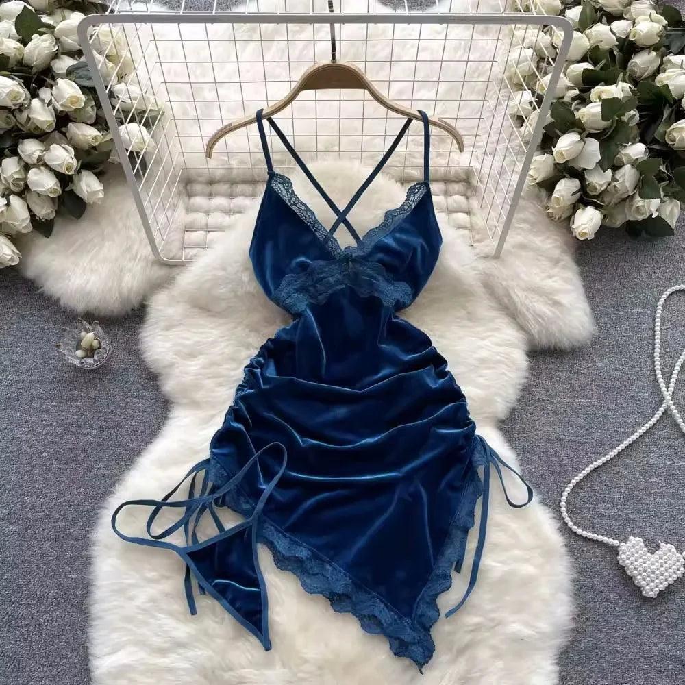 Hollow Out Cosplay Lingerie Lace Backless Jumpsuit - Empire P.E