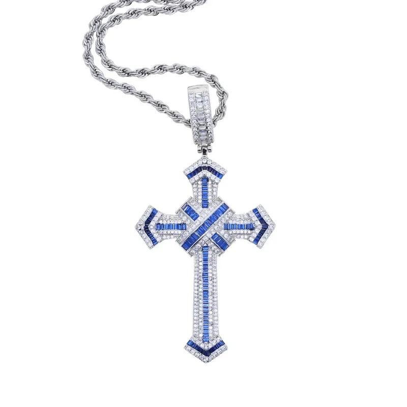 Long Lab Diamond Cross Pendant - Empire P.E