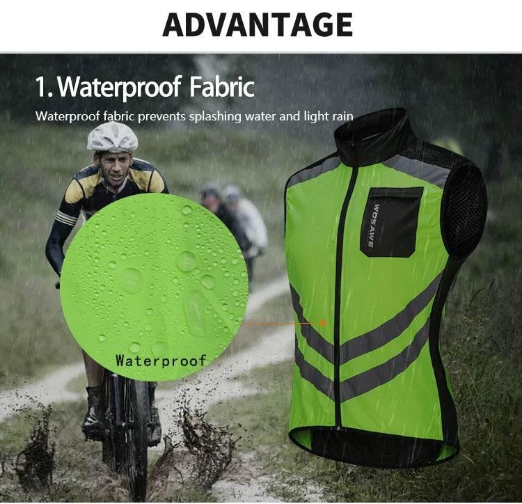 WOSAWE Cycling Vests Reflective Safety Vest Bicycle Sportswear Outdoor Running Breathable Jersey For Men Women Bike Wind Coat - Empire P.E