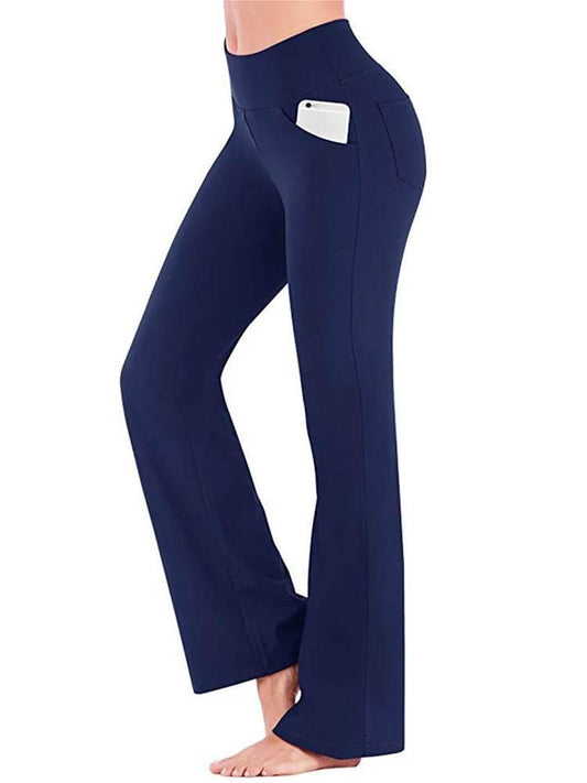 Ogilvy Mather Solid Elegant Female Lady Women's Legs Pants Palazzo Flared Wide Killer High Waist OL Ladies Career Long Trousers - Empire P.E