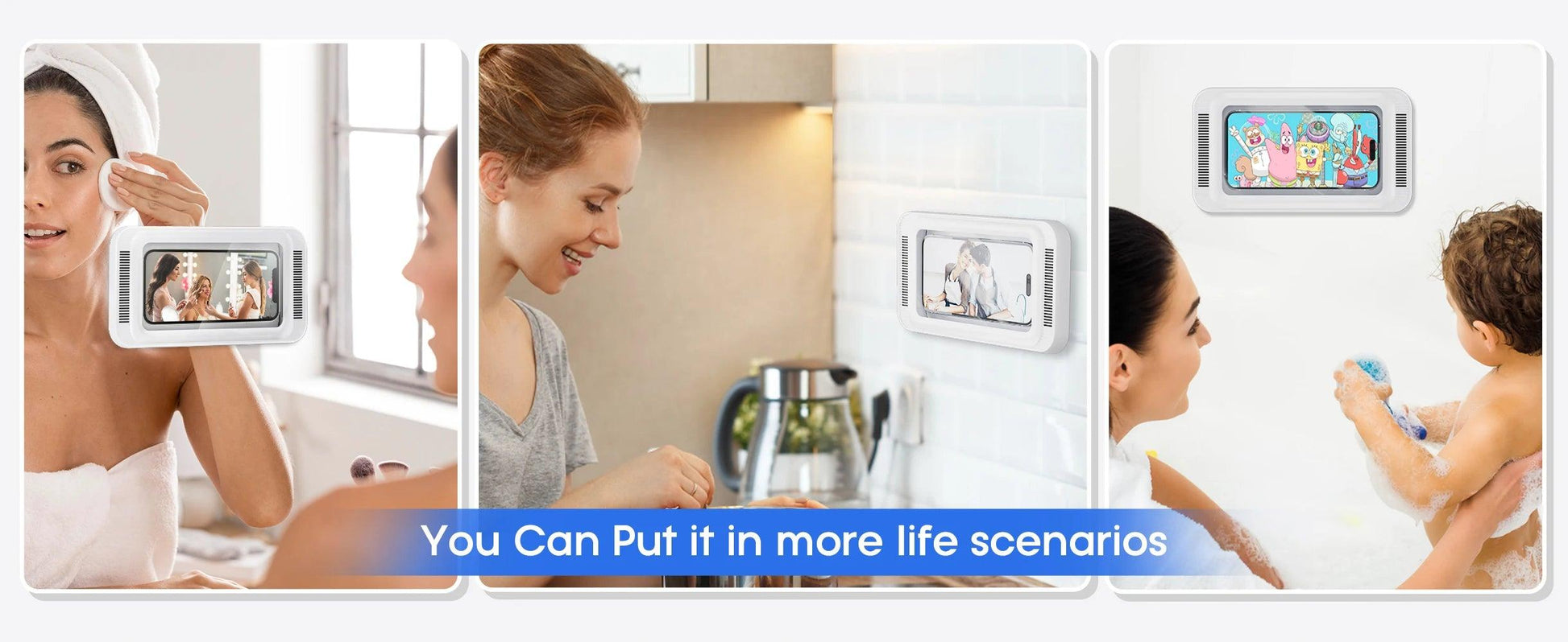 Shower Phone Holder with Speaker Waterproof 480 Rotation, Wall Phone Mount - Empire P.E