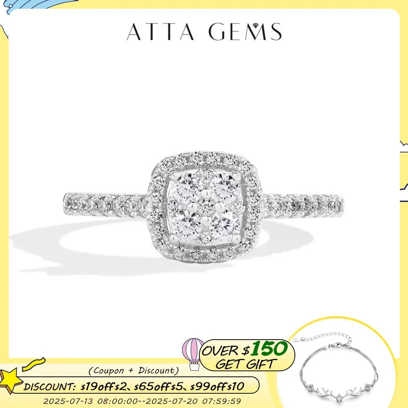 Clover Moissanite Rings for Women D VVS1 Lab Diamond S925 Silver - Empire P.E