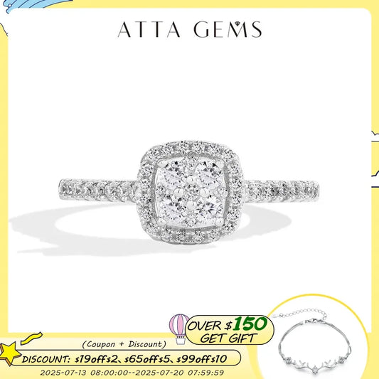 Clover Moissanite Rings for Women D VVS1 Lab Diamond S925 Silver - Empire P.E