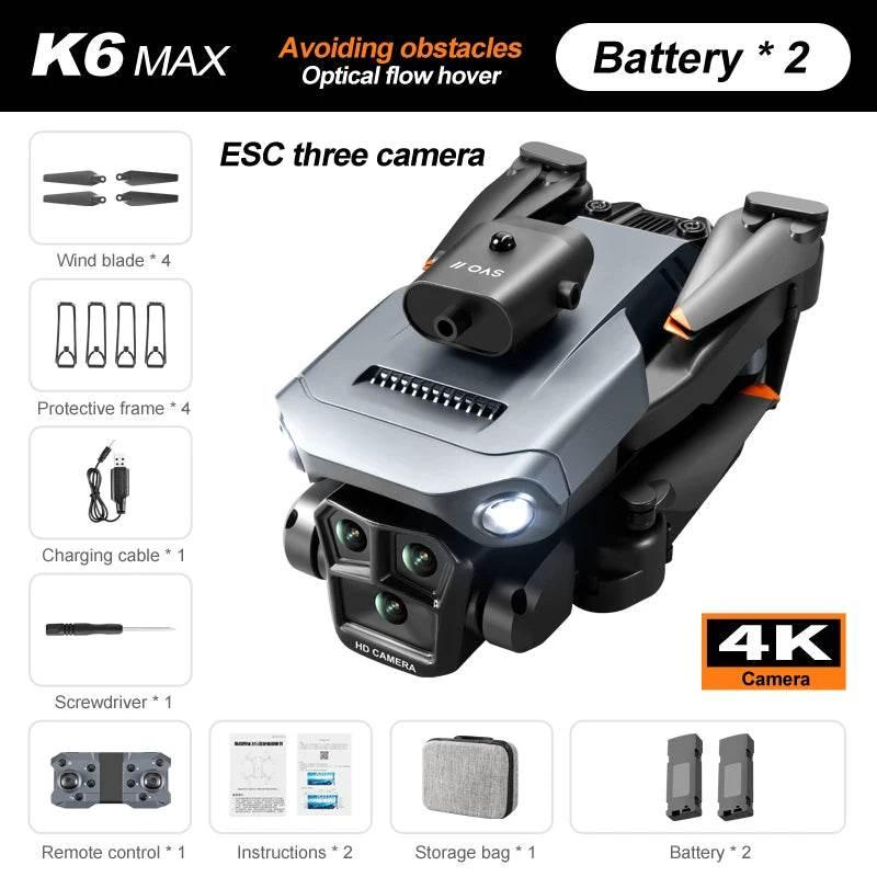 New light Flow professional UAV K6 MAX 4K HD three camera - Empire P.E