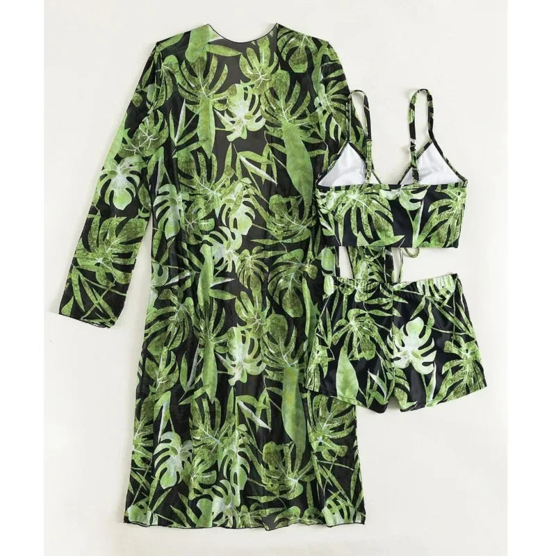 2025 Print Three-Piece Swimsuits Tankini Sets