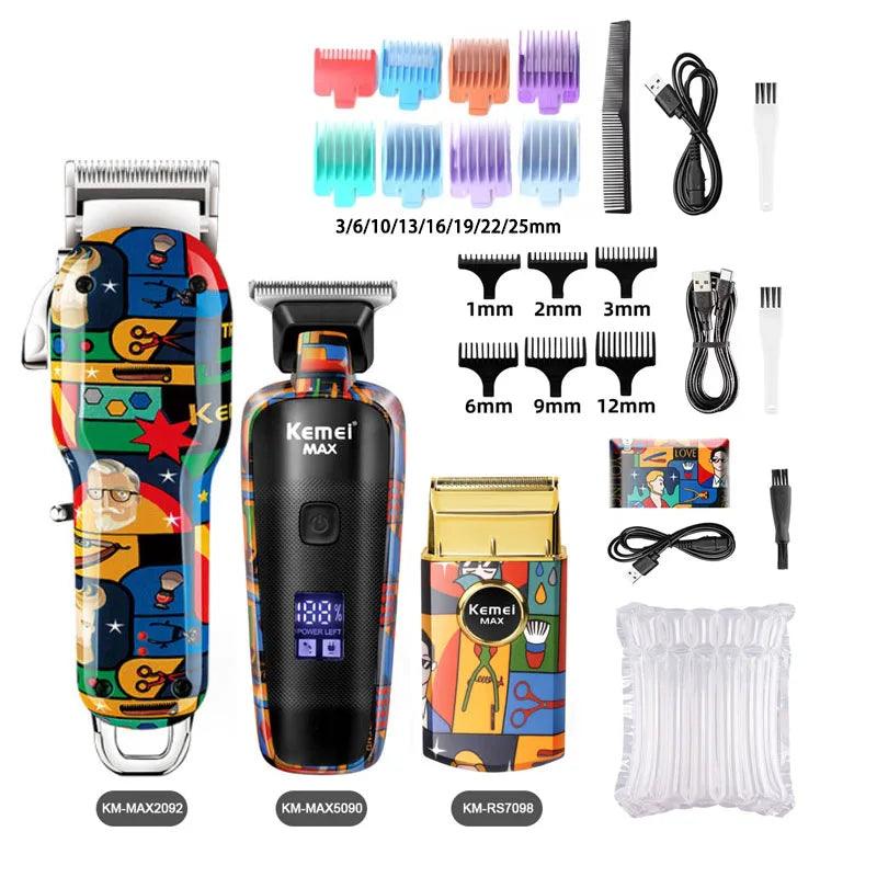 Kemei Rechargeable Graffiti Pattern Electric Hair Clipper Professional - Empire P.E