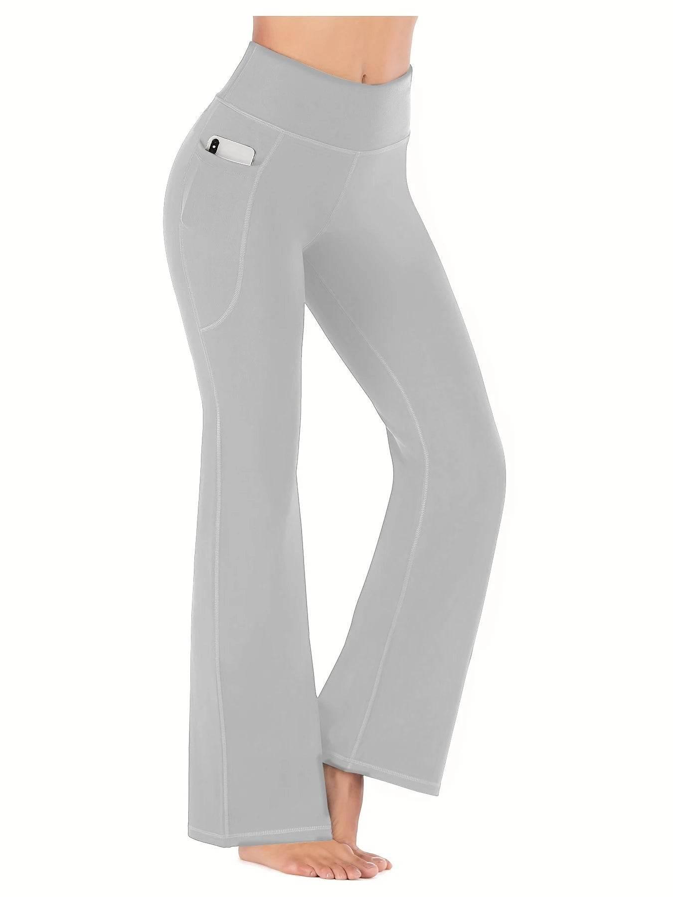 Bootcut Yoga Pants for Women High Waisted Yoga Pants with Pockets for Women Bootleg Work Pants Workout Pants - Empire P.E
