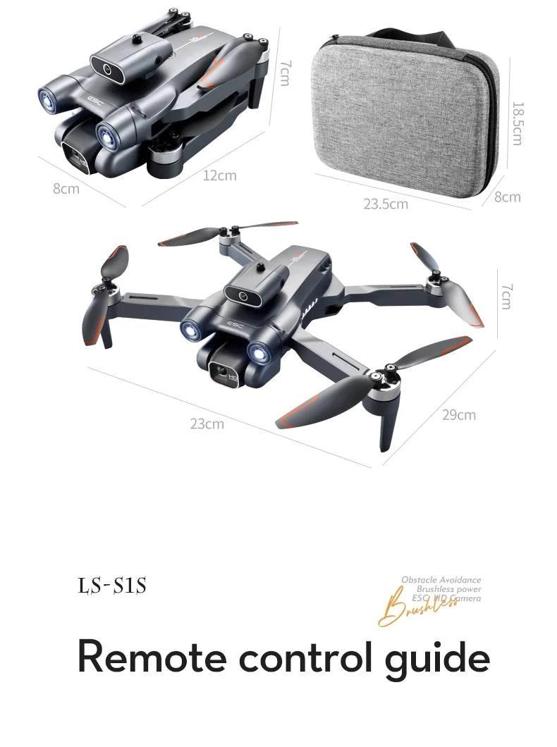 New S1S Mini Drone Caméra 8K Professional Brushless Motor Dron Obstacle Avoidance HD Dual Camera Foldable Quadcopter Toys - Empire P.E
