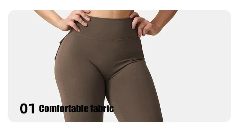 Fitness Yoga Leggings for Women Pocket Scrunched Gym Leggings High Waist Butt Liftting Tights Sexy Booty Shorts Bell-bottoms - Empire P.E