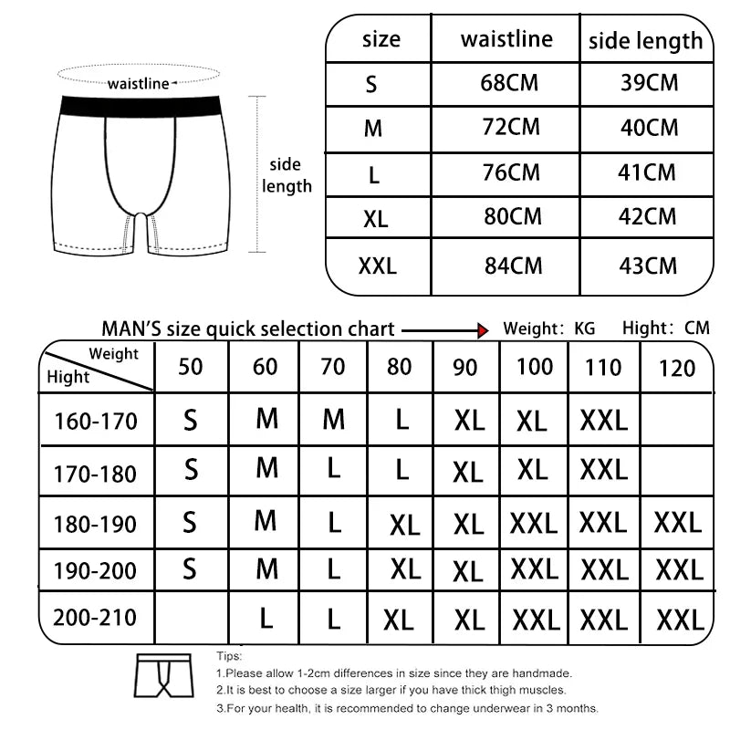 3 Pack Men's Cotton Boxer Briefs Breathable - Empire P.E