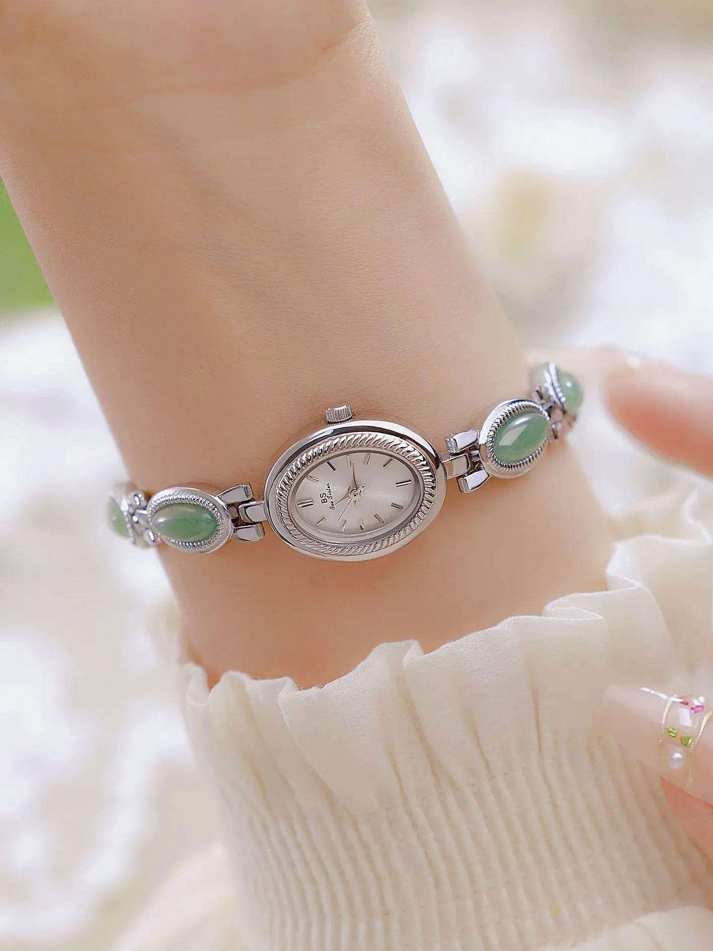 UTHAI Women's Watch Ladies Bracelet Luxury Brand Waterproof Retro Natural Dongling Stone Hotan Jade Advanced Chain Watches Gift - Empire P.E