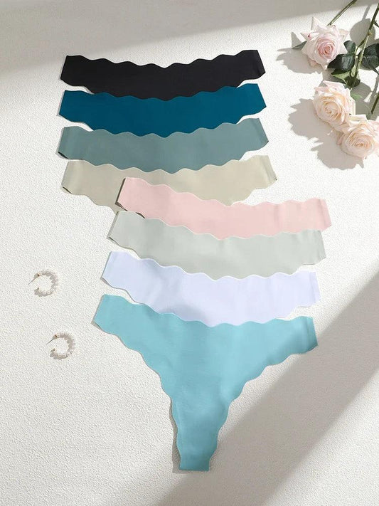 8Pcs Sexy Lingerie Women's Seamless Panties Ice Silk G-String - Empire P.E