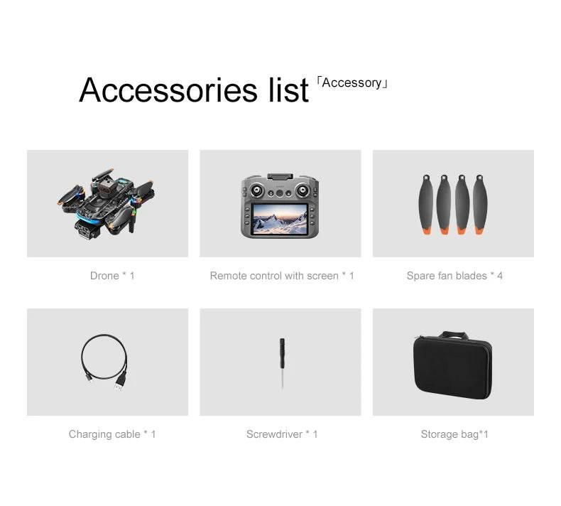 Drone with Camera Professional 4K HD Aerial Photography Dron GPS Return 4.5inch LCD Screen RC Quadcopter Three Camera Drone Toys - Empire P.E