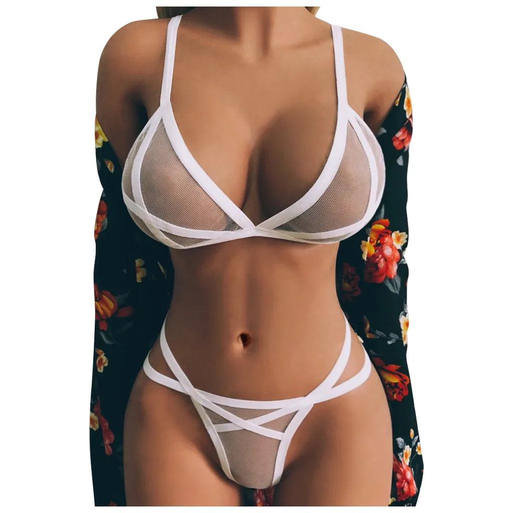 Women Sexy Lingerie Corset Solid Mesh Underwire - Empire P.E