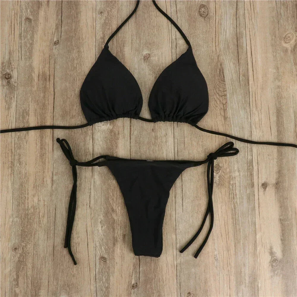 Sexy Women Quick Dry Thong Bikini Swimsuit - Empire P.E