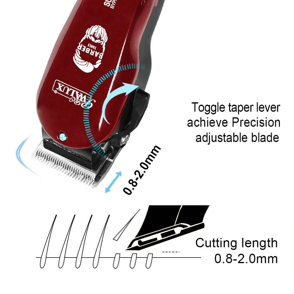 WALUX Professional AC220-240V Hair Clipper 10W Powerful Hair Trimmer Home Man Shaver 2M Cable Hair Cutting Machine 8 Guard Combs - Empire P.E