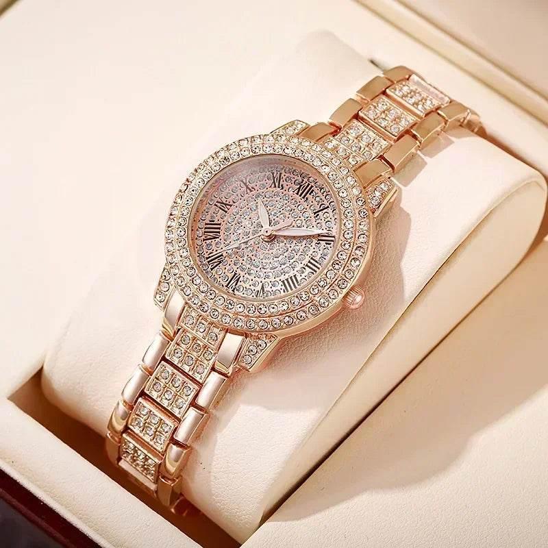 Hip Hop Quartz Watch Women Lady Iced Out Gold Watches Luxury Female Clock Fashion Quartz Watch for Women - Empire P.E