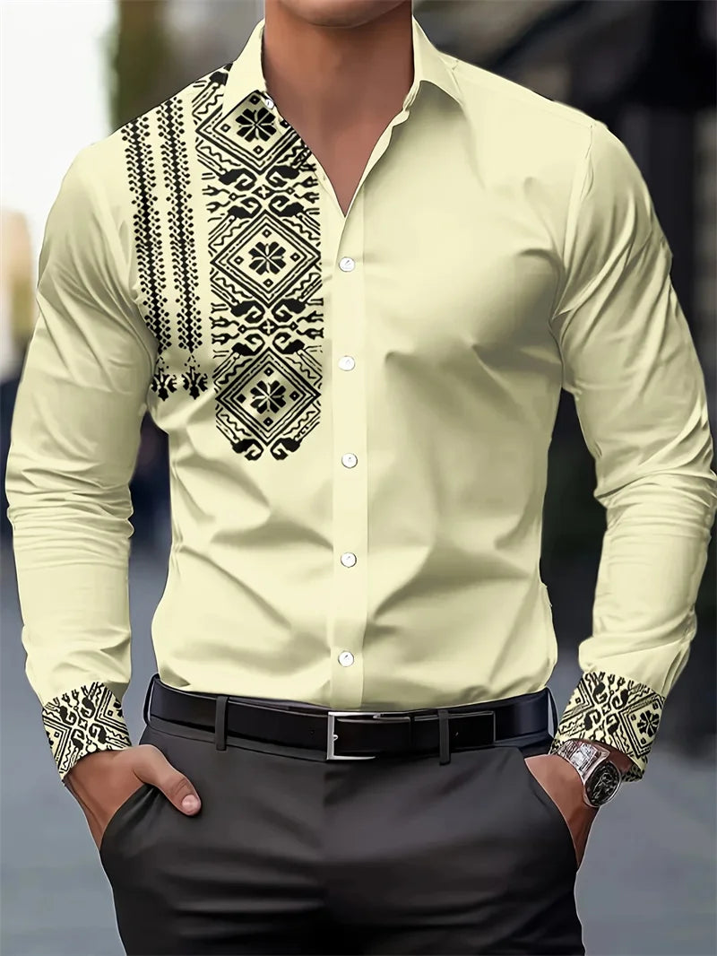 2025 new long sleeved men's printed shirt - Empire P.E