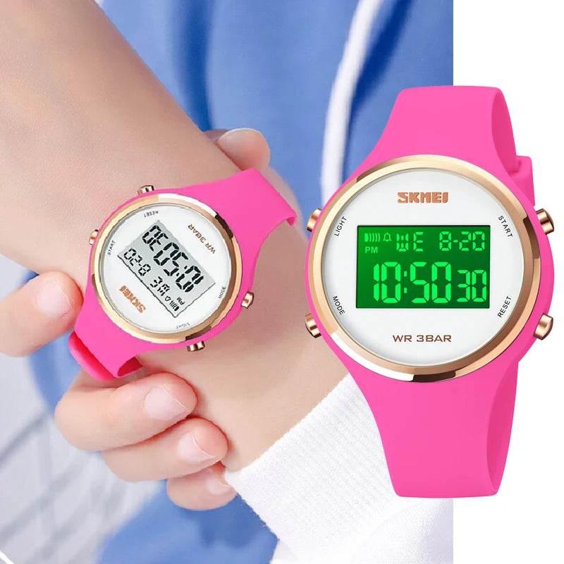 Fashion Digital Watches for Womens Waterproof LED Light Silicone Strap - Empire P.E
