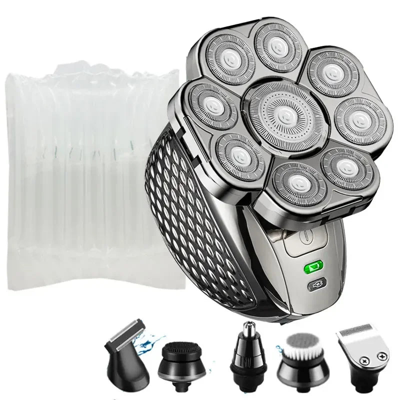 4D Head Shavers for Bald Men, Upgraded 9 Floating Heads 6-in-1 Rechargeable Waterproof Wet Dry Bald Head Shavers for Men - Empire P.E