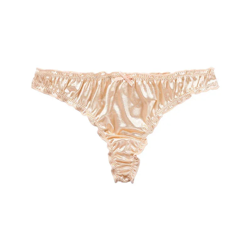 1Pcs/7Pcs Hot Sale Ladies Frill Trim Satin Ice Silk Seamless No Show Underwear - Empire P.E