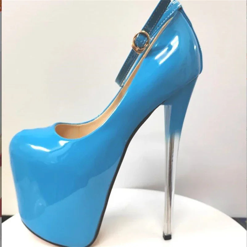 Woman Platforms Pumps Ankle Strap Stilettos - Empire P.E