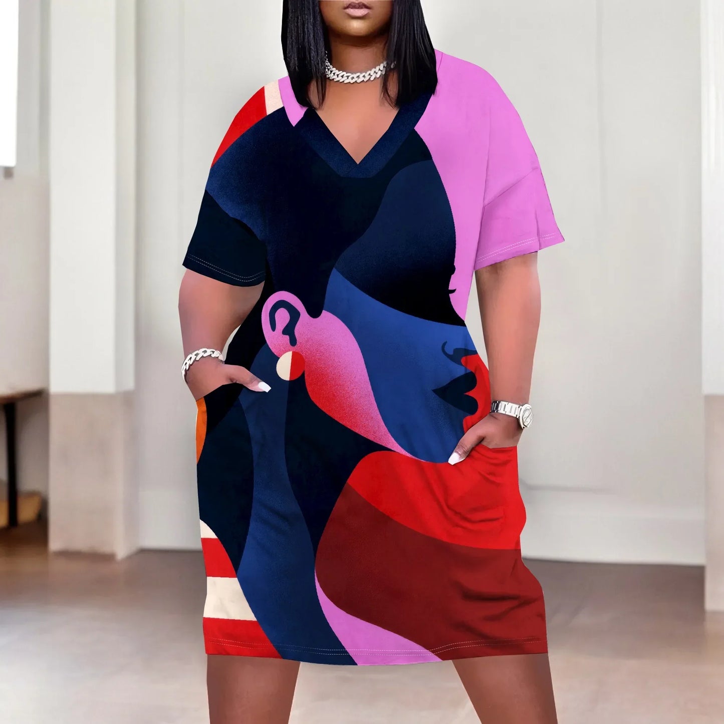Womens Plus Size African Print Dresses - Empire P.E