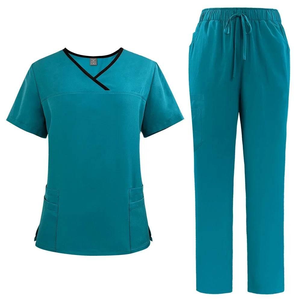 Solid Color Breathable Nursing Scrubs Women Uniforms - Empire P.E