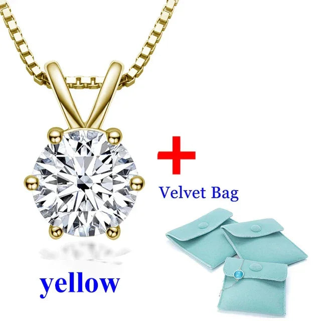 1-2ct D color Moissanite Diamond 18K Gold Plated Classic Necklaces - Empire P.E