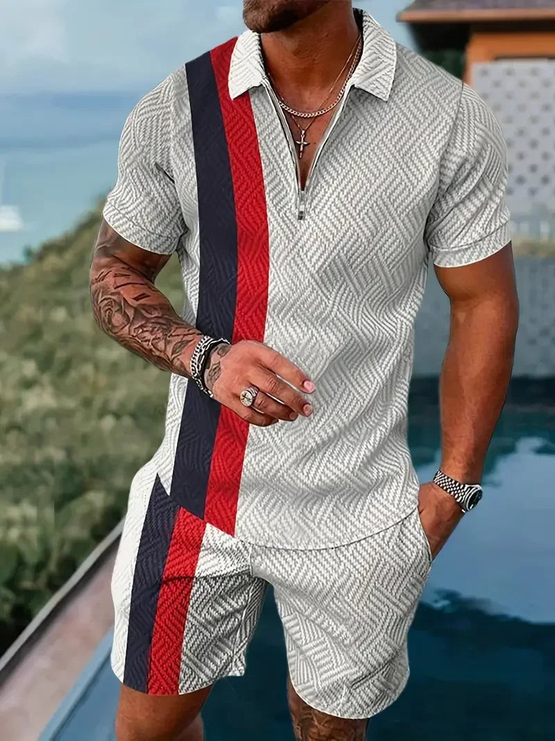 Zipper POLO Shirt Shorts Set - Empire P.E