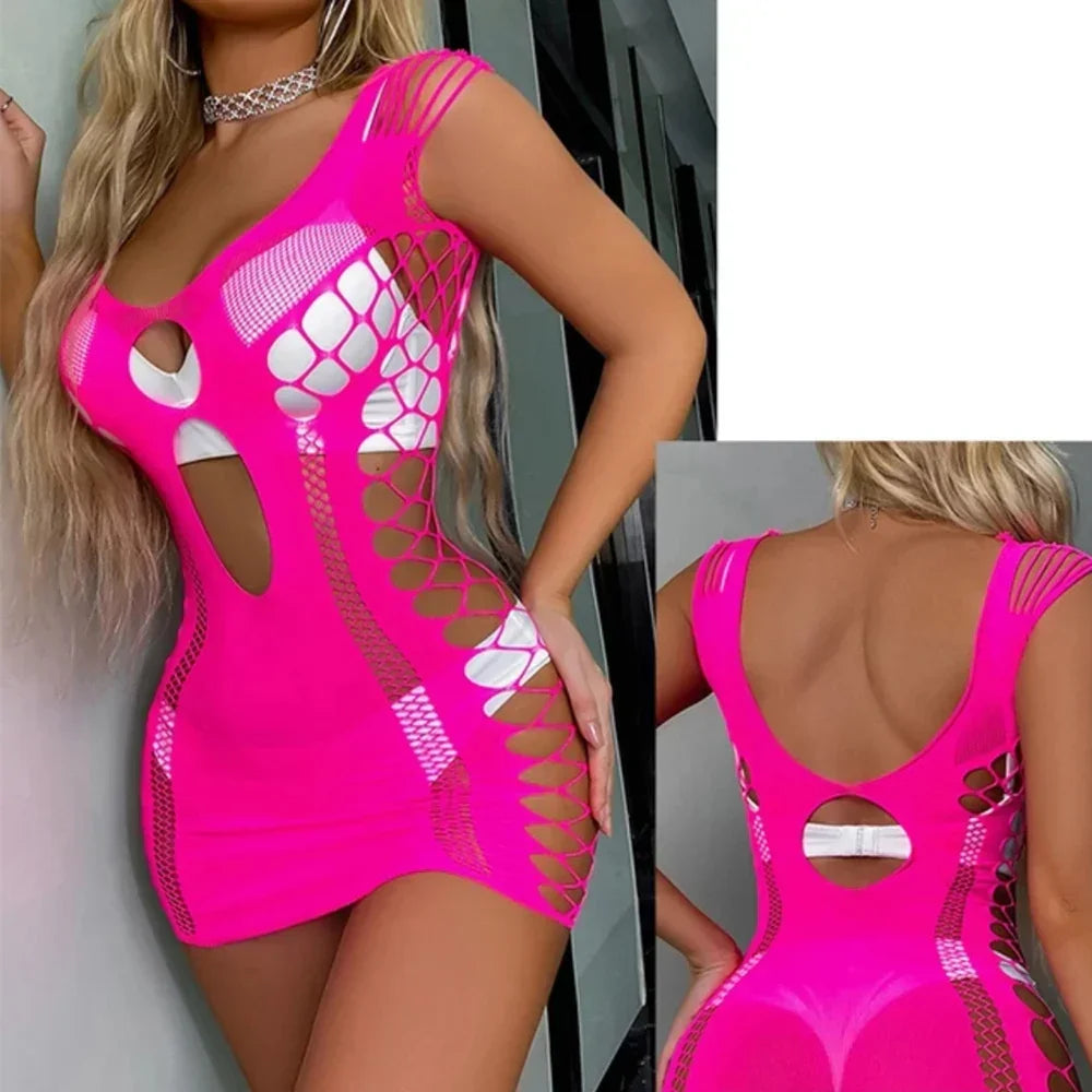 Sexy Women Fishnet Bodycon Mini Dress Mesh - Empire P.E