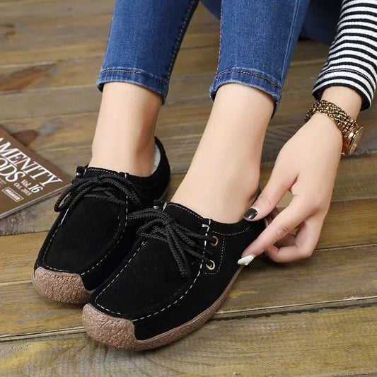 New Arrival Women Casual Shoes 2025 Suede Leather Flats - Empire P.E